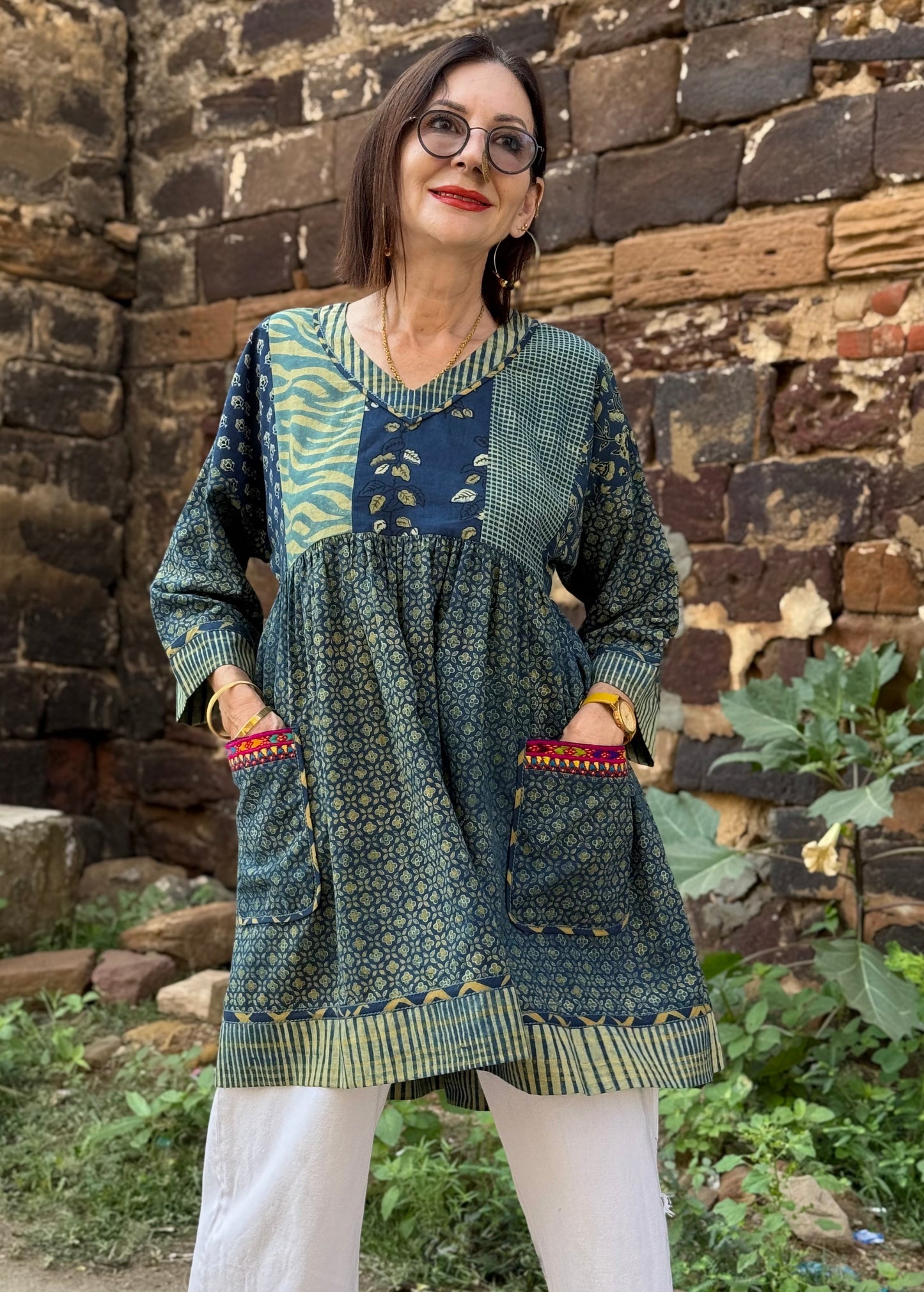 Artisanal Indigo Meets Playful Embroidery
