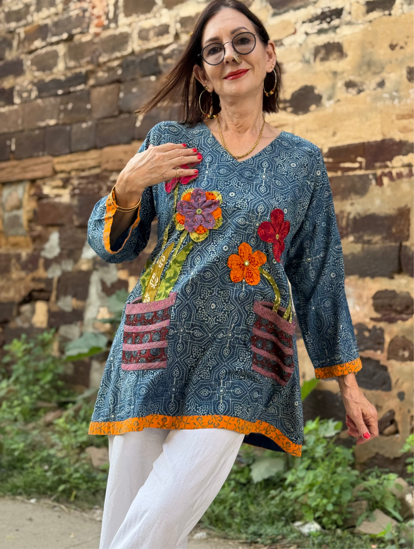 Flower Pot Pocket Tunic – Trompe L’oeil Effect