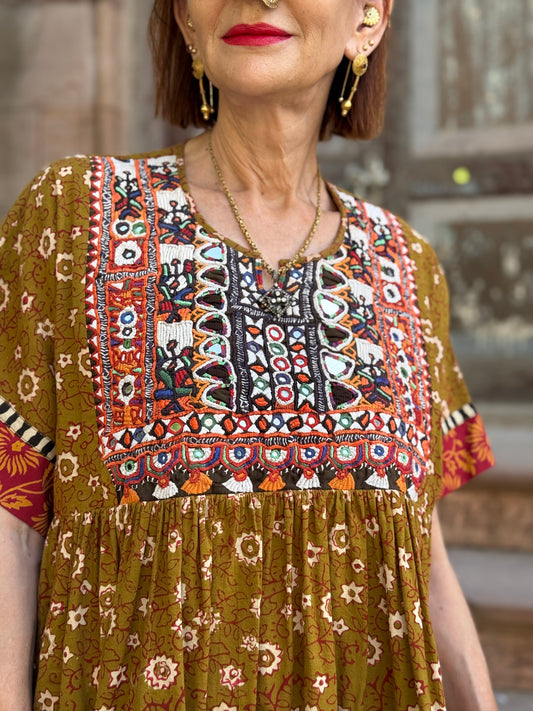 Kutch Tribal Embroidery Block Printed Tunic