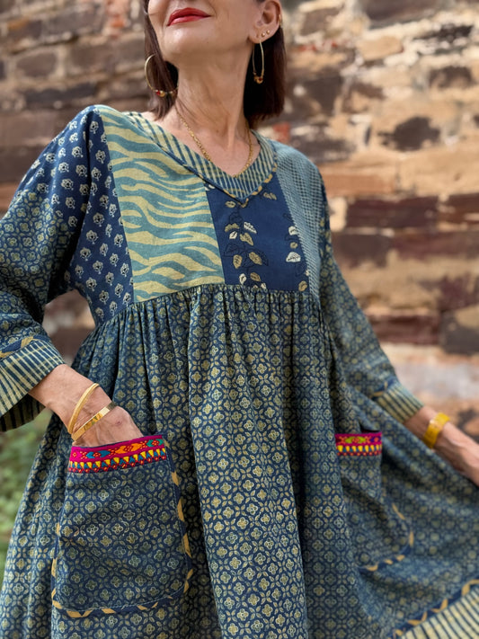 Artisanal Indigo Meets Playful Embroidery