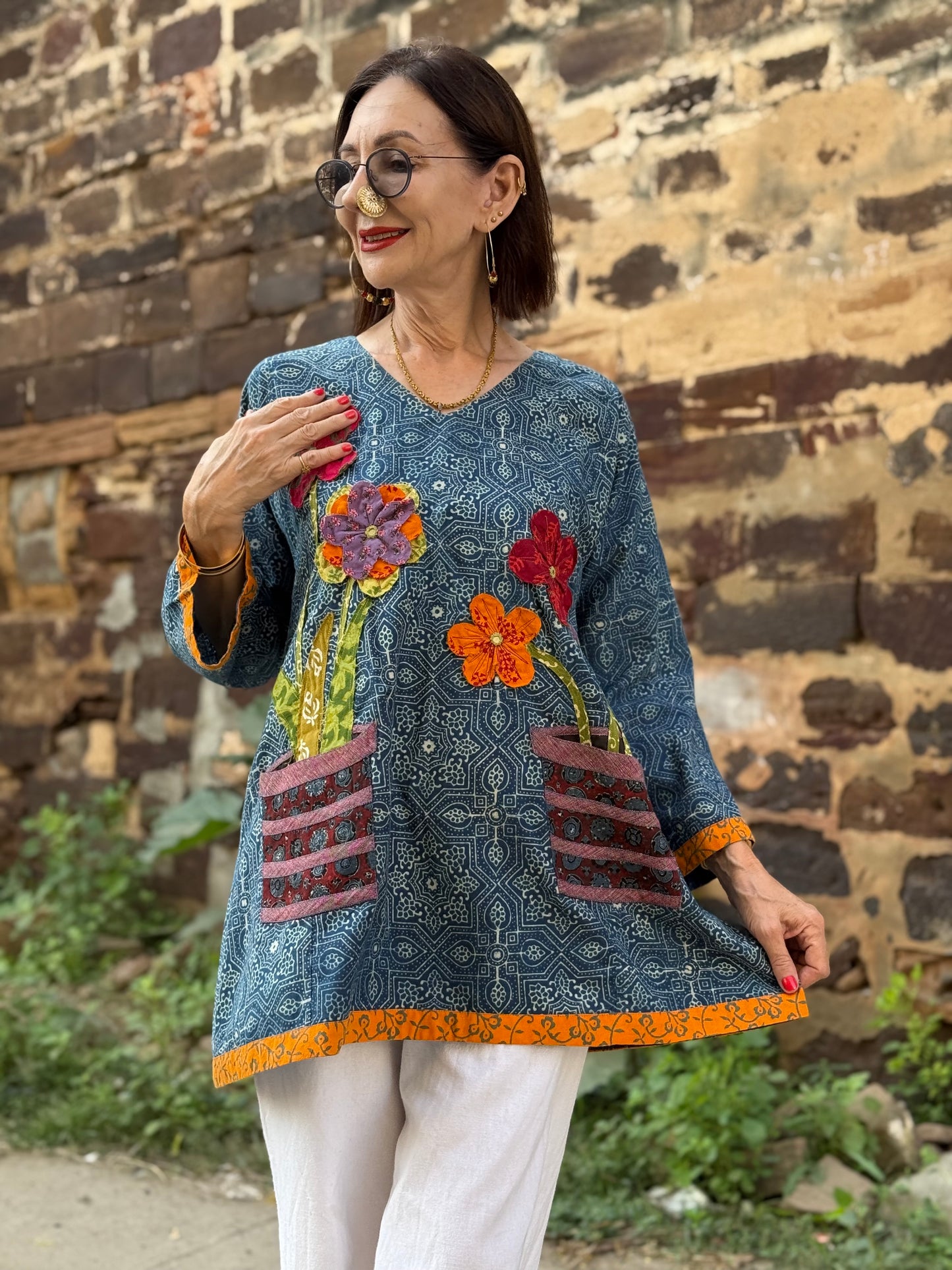 Flower Pot Pocket Tunic – Trompe L’oeil Effect