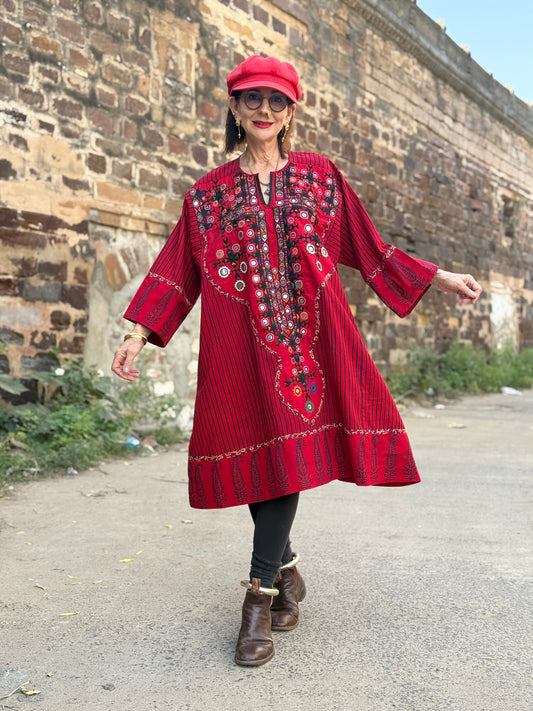 Heritage Kutch Soof Embroidery Dress – XL