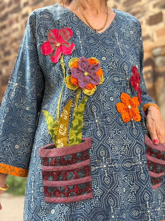Flower Pot Pocket Tunic – Trompe L’oeil Effect