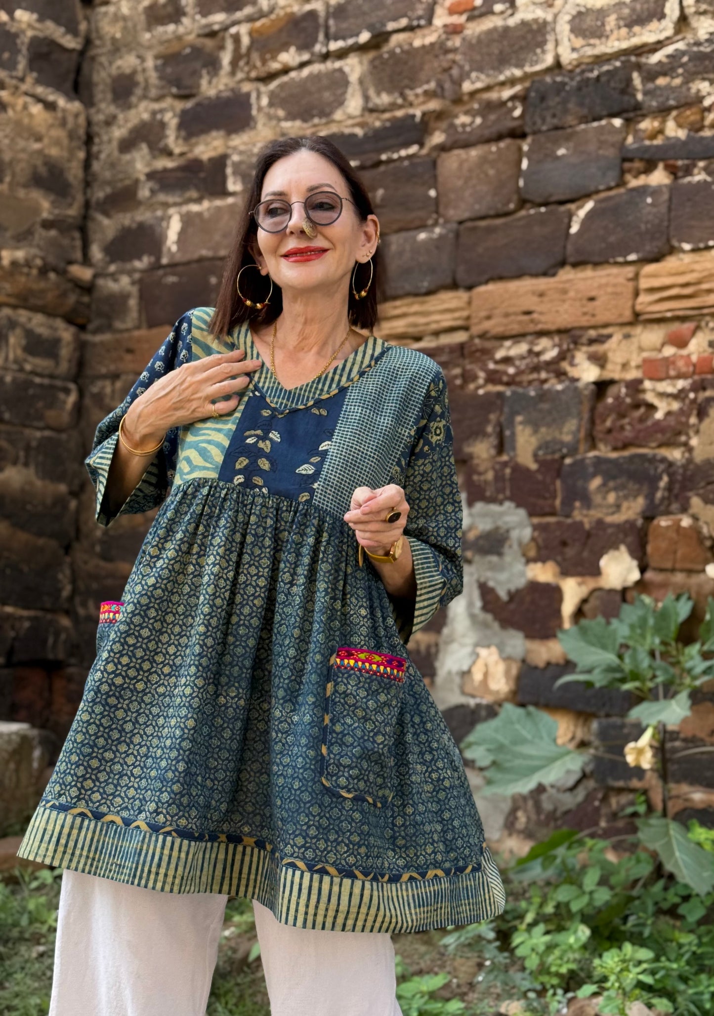 Artisanal Indigo Meets Playful Embroidery