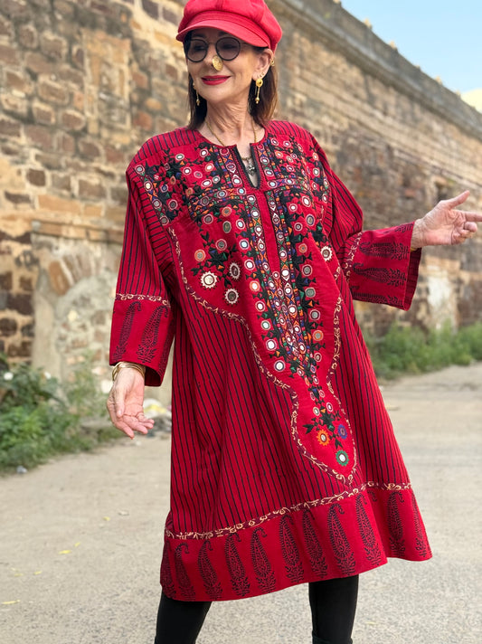 Heritage Kutch Soof Embroidery Dress – XL