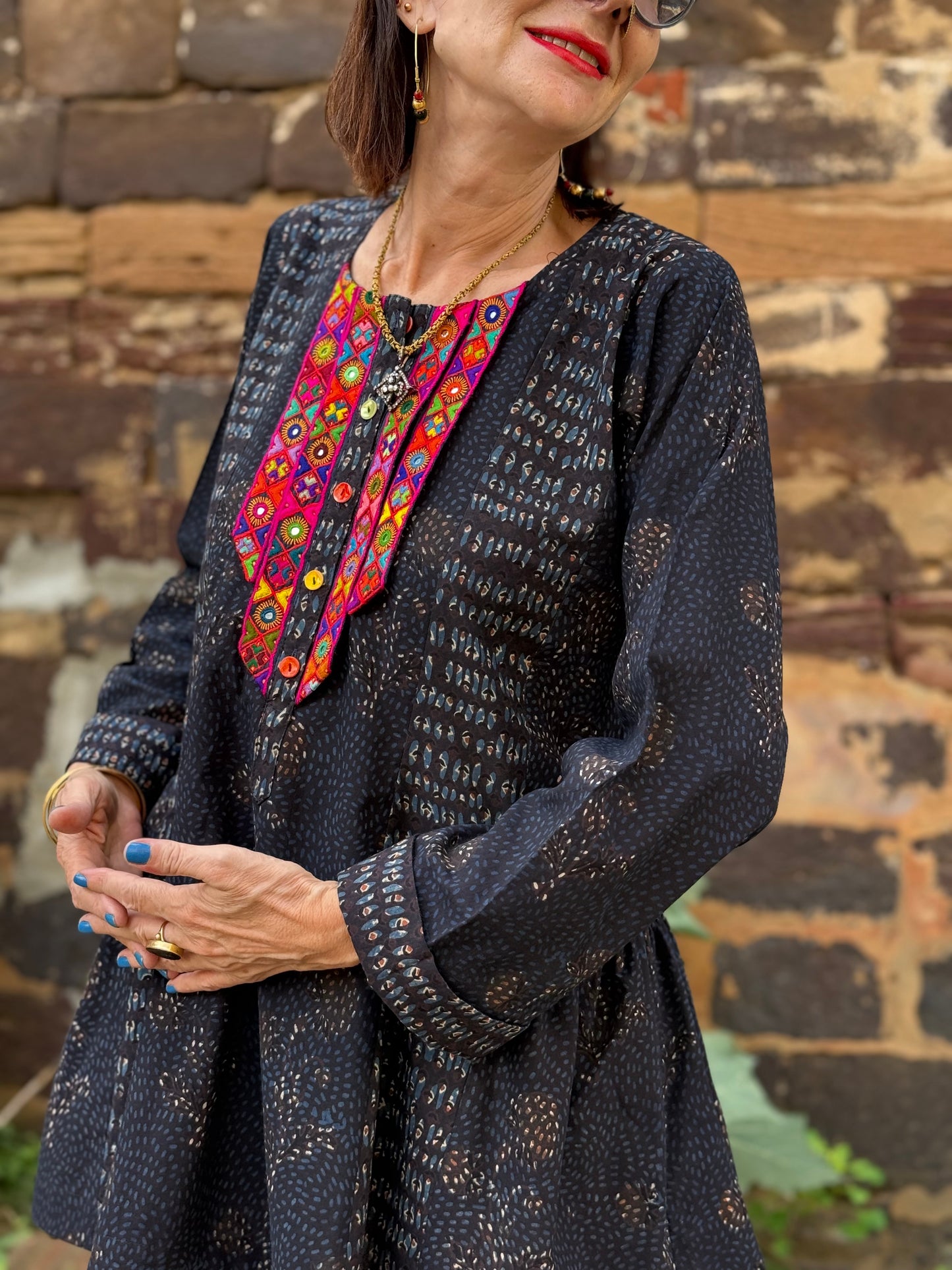 Midnight Indigo Flared Tunic
