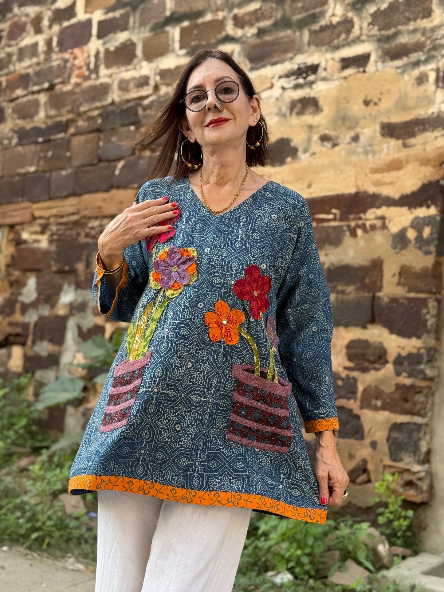 Flower Pot Pocket Tunic – Trompe L’oeil Effect