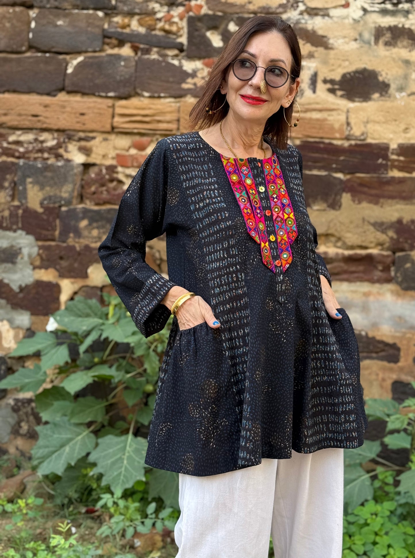 Midnight Indigo Flared Tunic