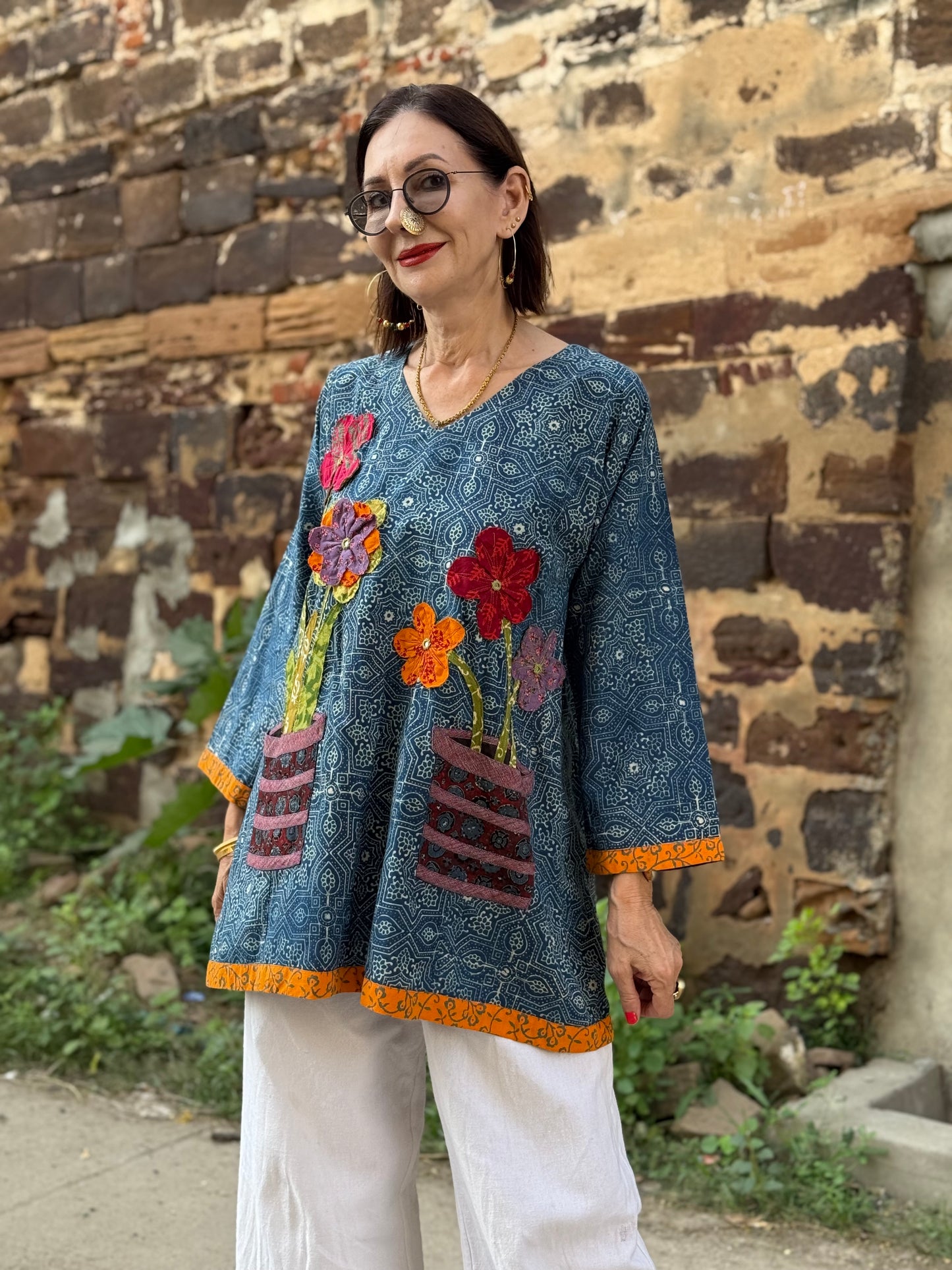 Flower Pot Pocket Tunic – Trompe L’oeil Effect