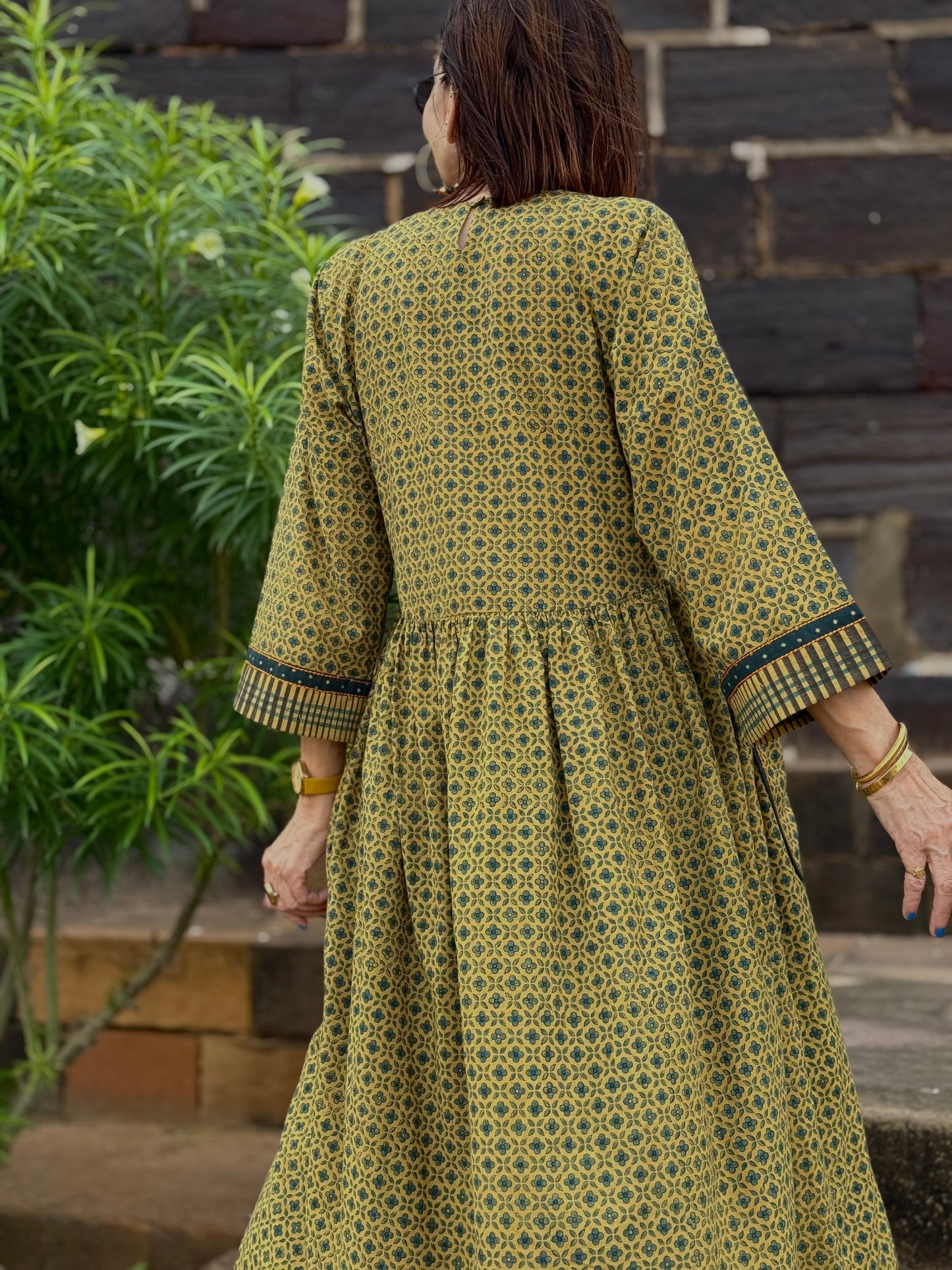 Artisan Embroidered Ajrakh Dress