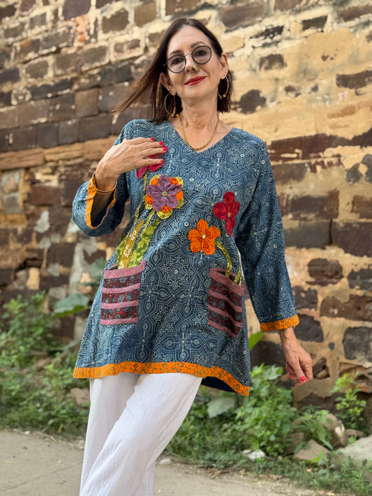 Flower Pot Pocket Tunic – Trompe L’oeil Effect