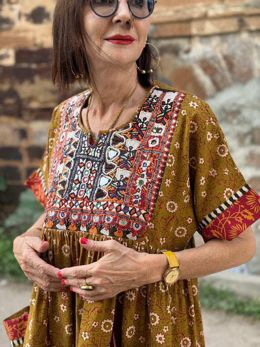 Kutch Tribal Embroidery Block Printed Tunic