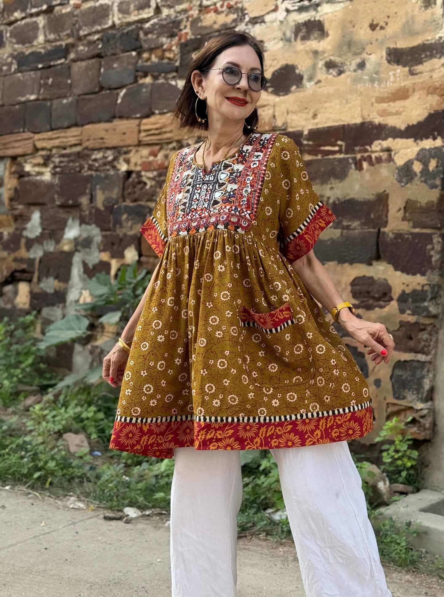 Kutch Tribal Embroidery Block Printed Tunic
