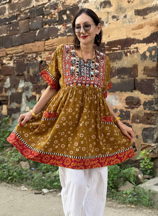 Kutch Tribal Embroidery Block Printed Tunic