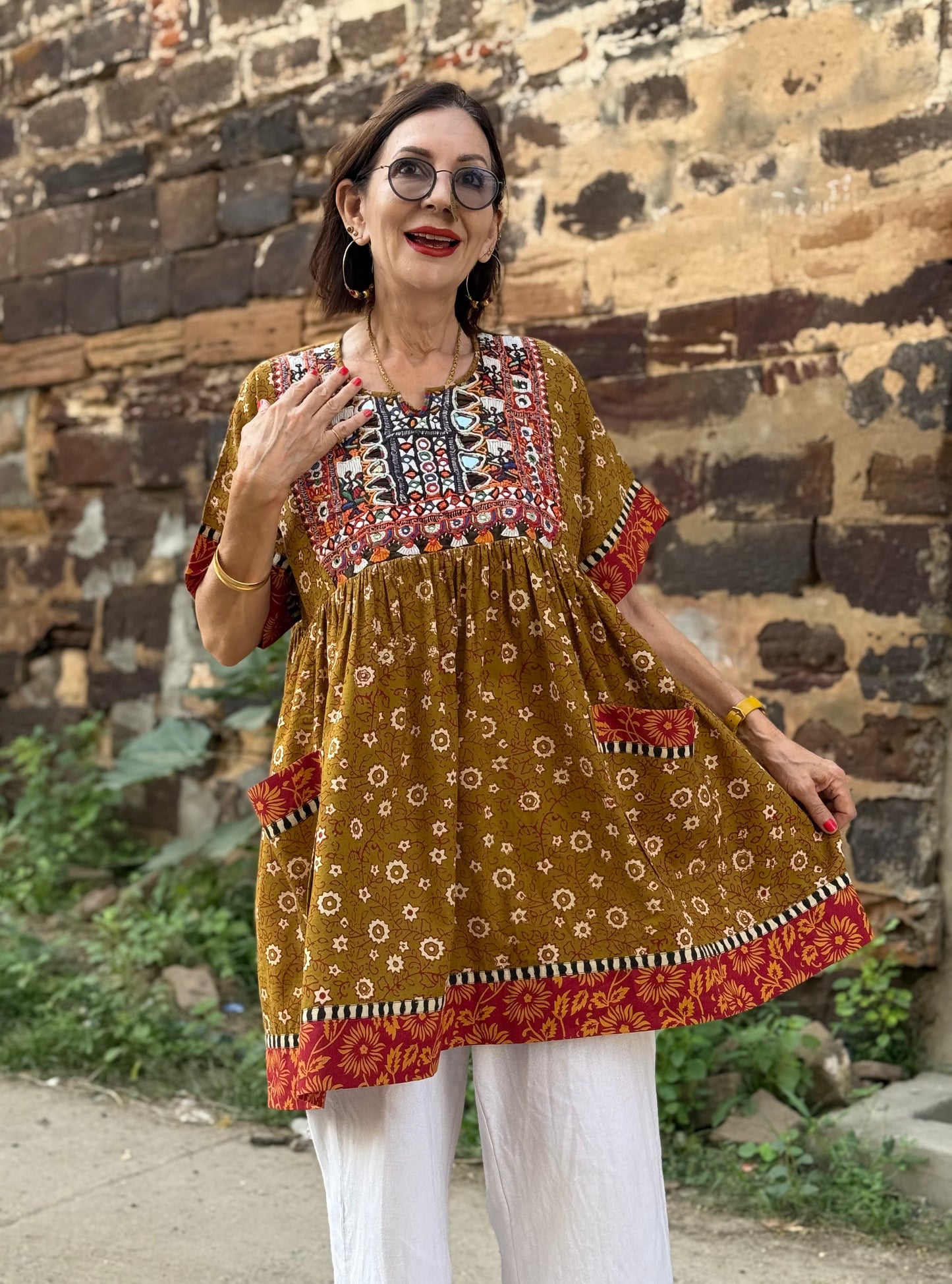 Kutch Tribal Embroidery Block Printed Tunic