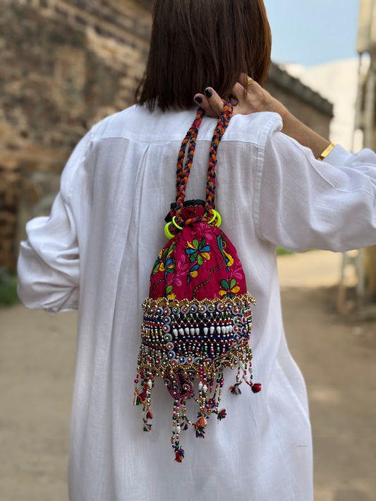 Heritage Mirrorwork Potli Bag