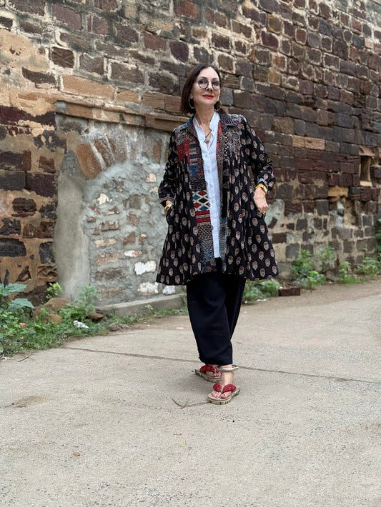 Autumn Ajrakh Smock Jacket