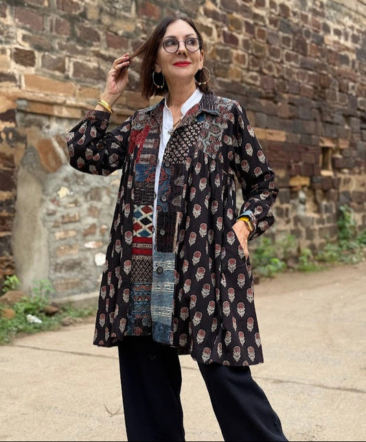 Autumn Ajrakh Smock Jacket