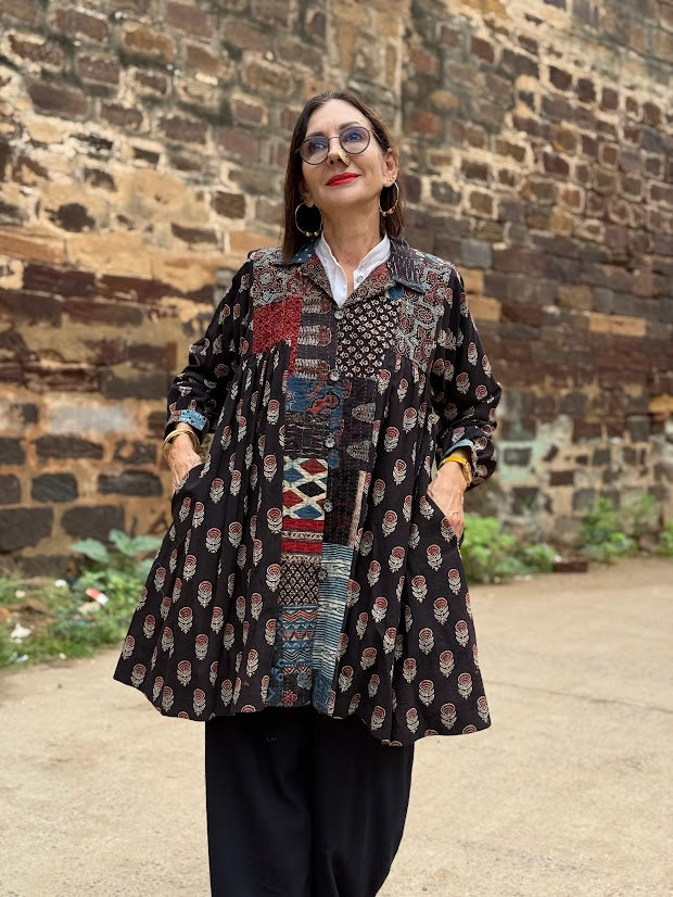 Autumn Ajrakh Smock Jacket