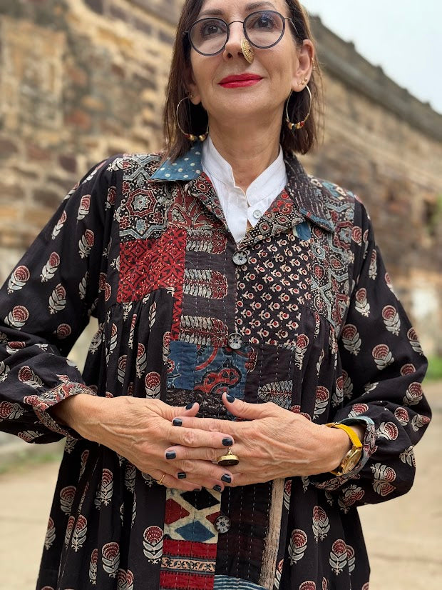Autumn Ajrakh Smock Jacket