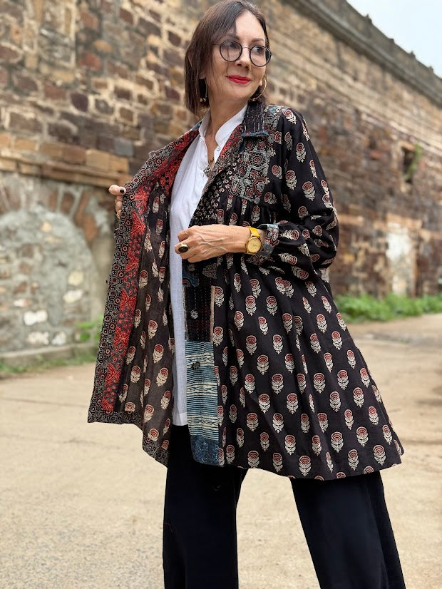 Autumn Ajrakh Smock Jacket
