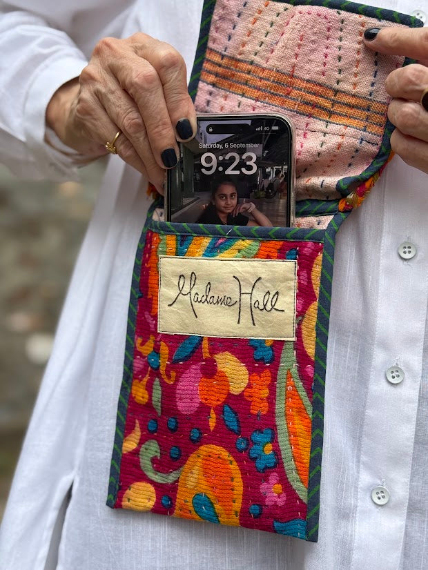 Retro Paisley Embroidered Phone Bag