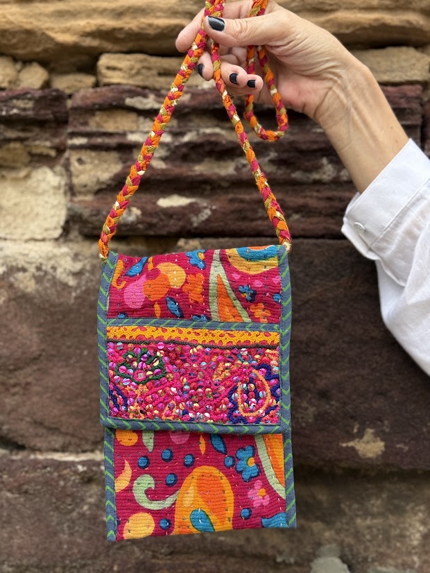 Retro Paisley Embroidered Phone Bag