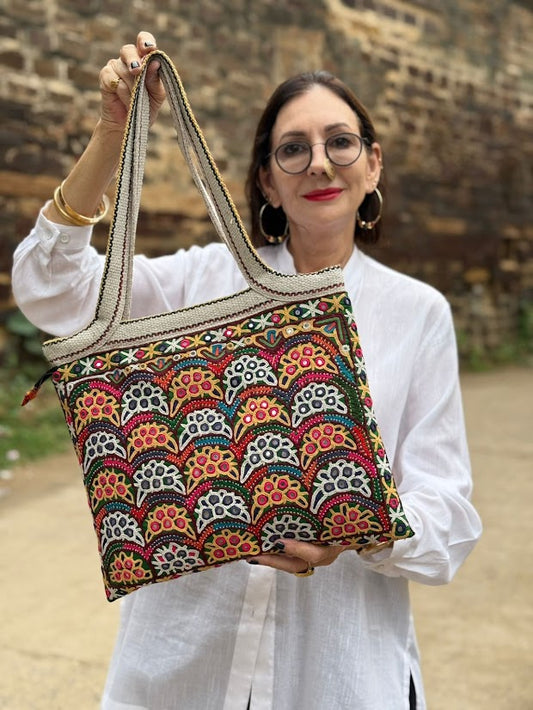 Kutchi Mirror Embroidery Handbag