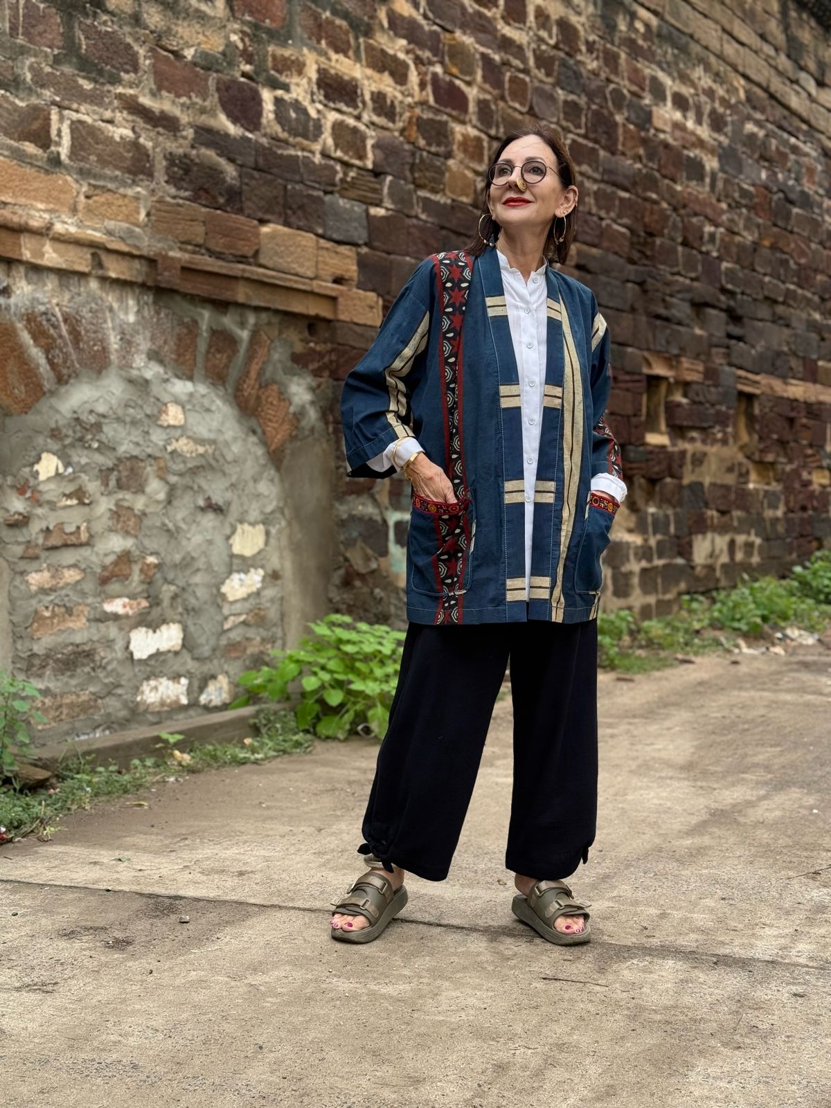 Indigo Ajrakh Kimono Jacket