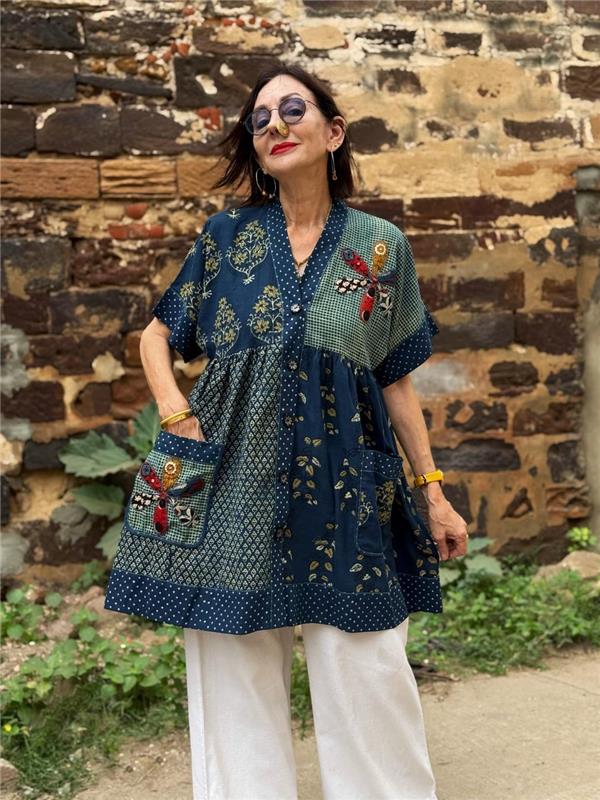 Blooming Ajrakh Cotton Top