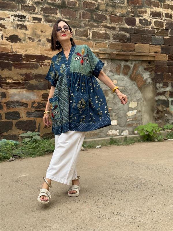 Blooming Ajrakh Cotton Top