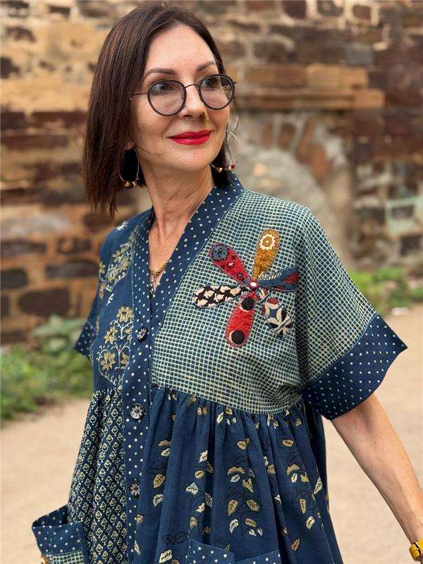 Blooming Ajrakh Cotton Top