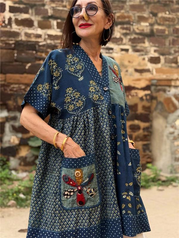 Blooming Ajrakh Cotton Top