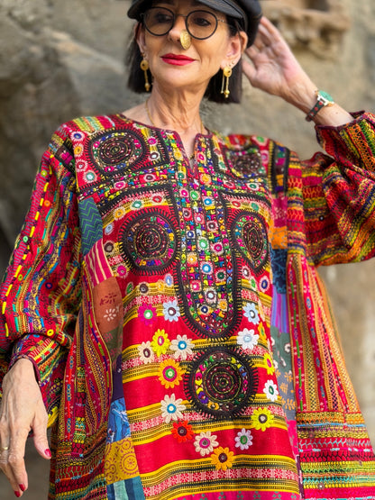 XXL Madame Hall Heritage Kutch Embroidery Artwear Tunic (1-of-1 Piece)