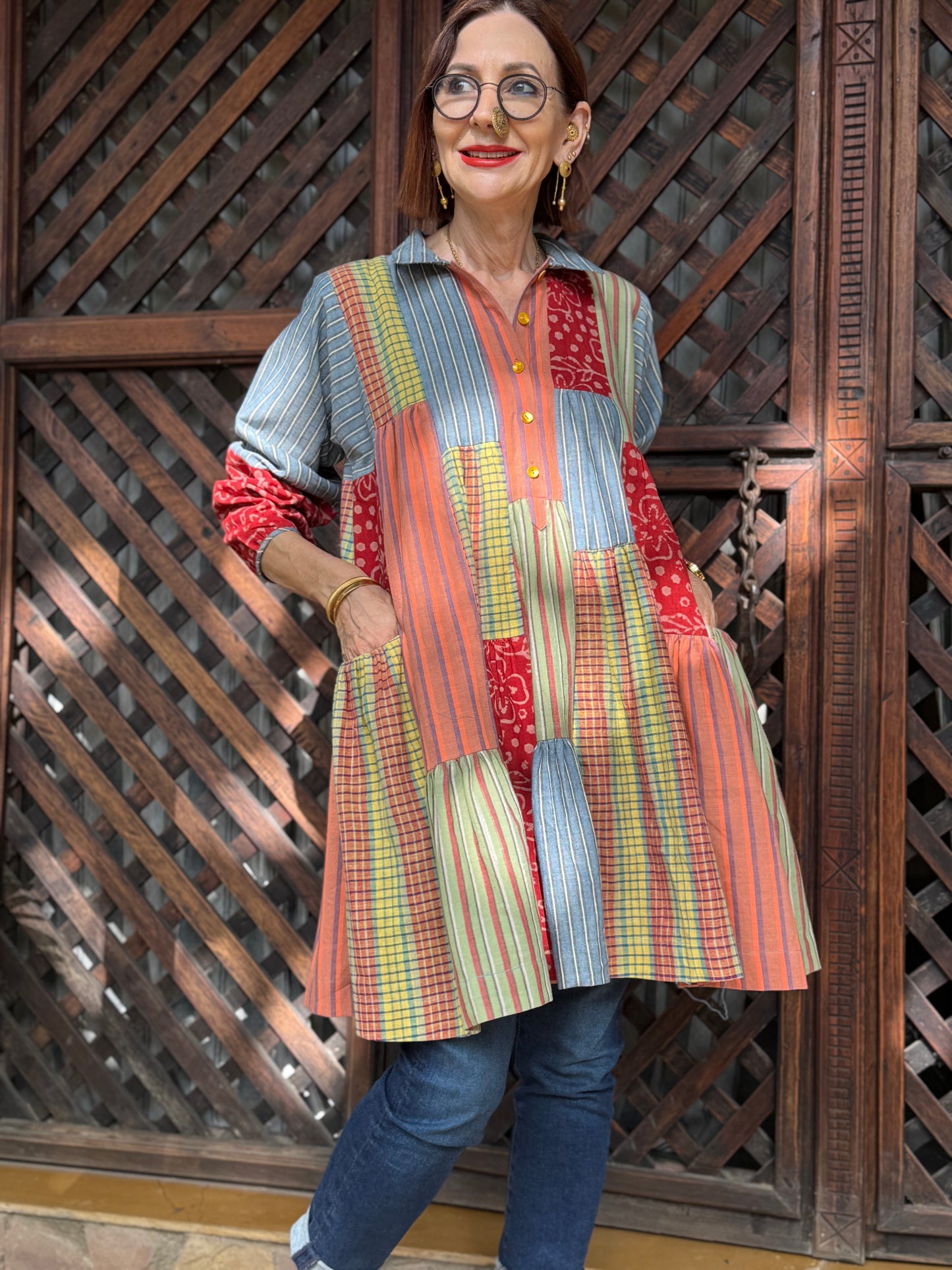 Colorful Cotton shirt in Khadi checks
