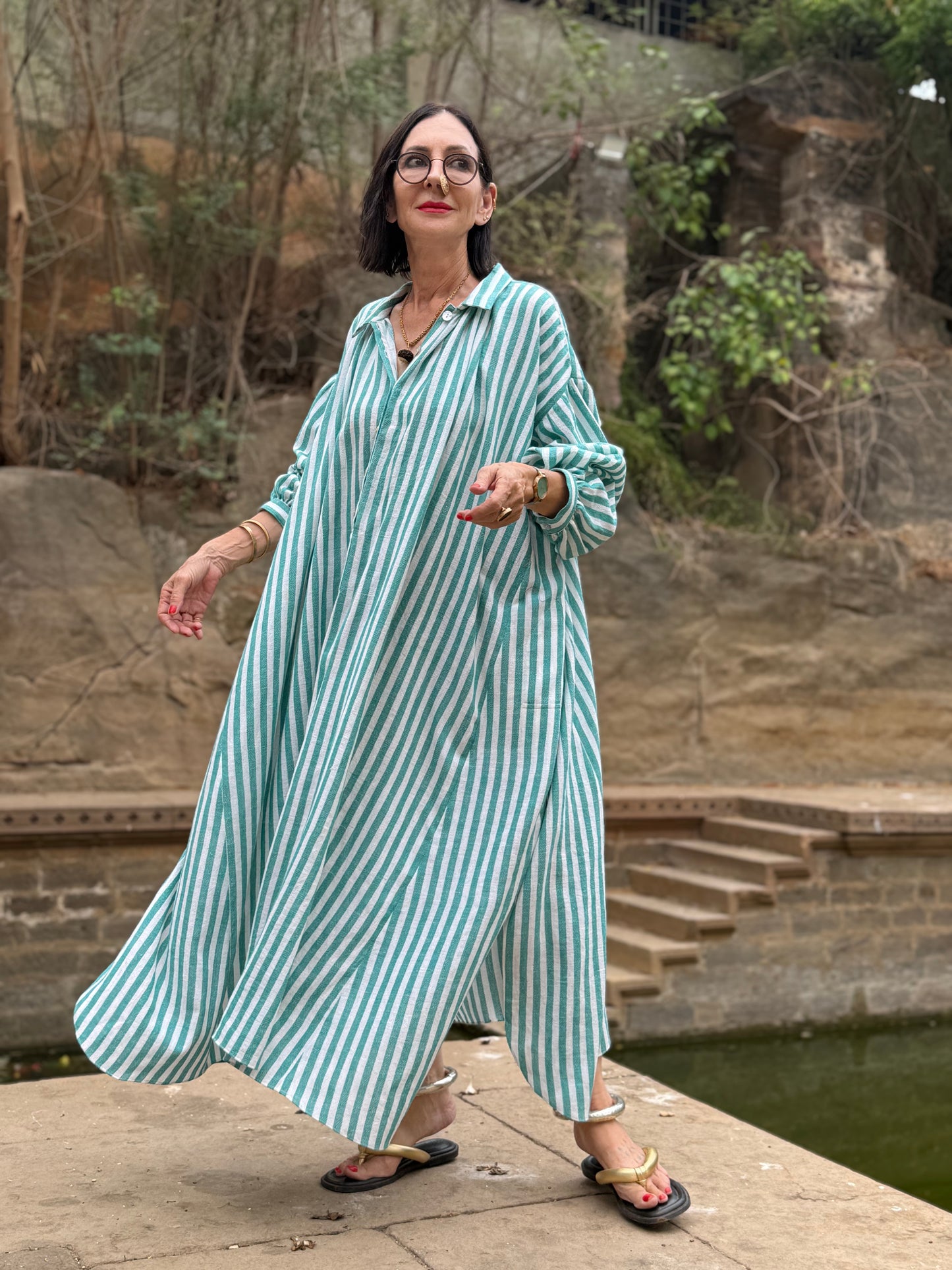 Striped Pure Cotton Shirtdress