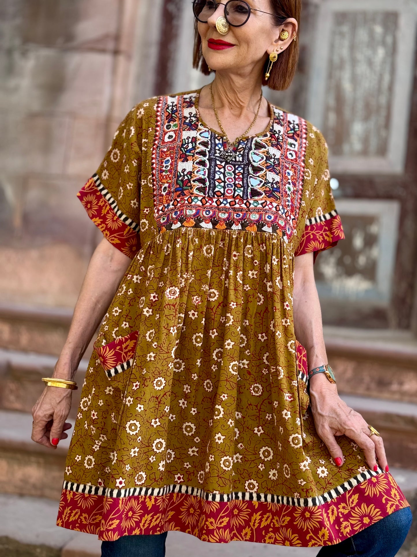 Kutch Tribal Embroidery Block Printed Tunic