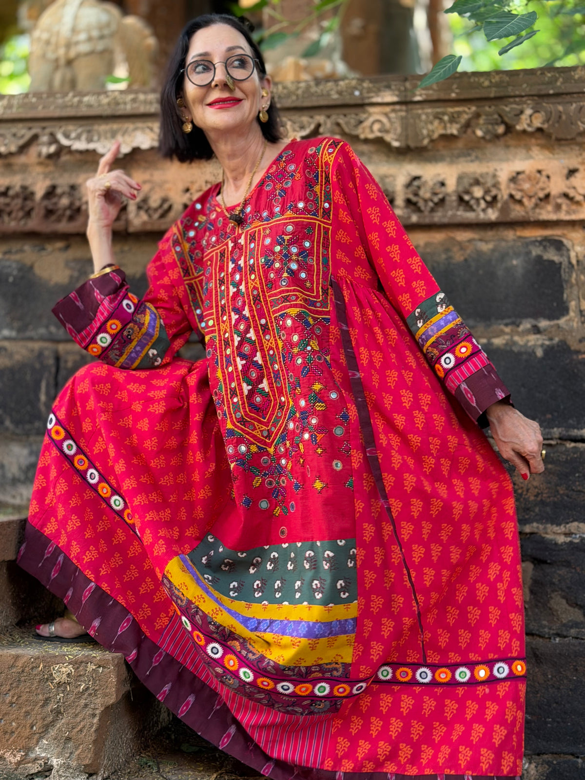 The Navratri Spectacular: 1-of-1 Vintage Embroidered Heritage Dress
