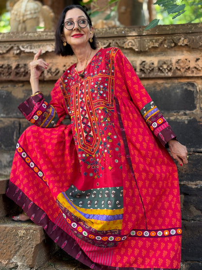 The Navratri Spectacular: 1-of-1 Vintage Embroidered Heritage Dress