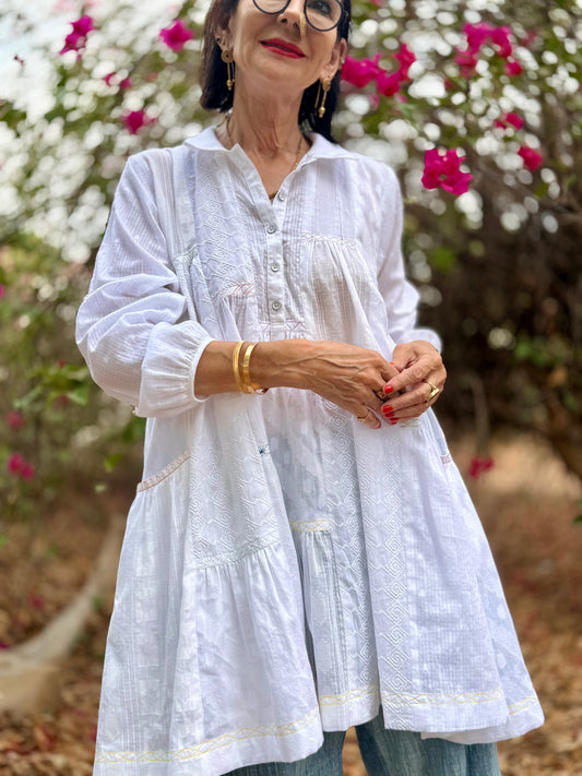 Flowing White Cotton Shirt