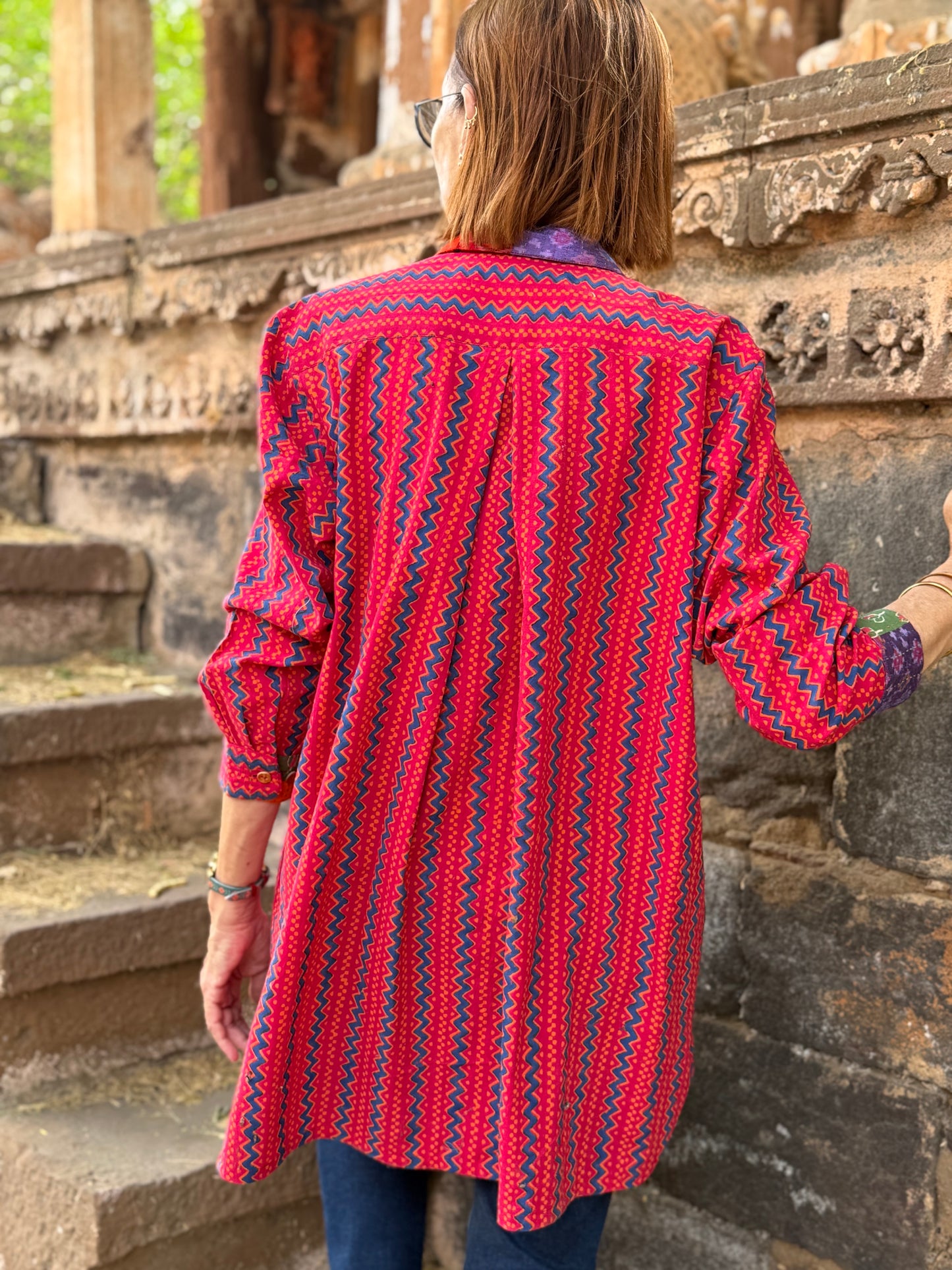 Bright pink cotton shirt