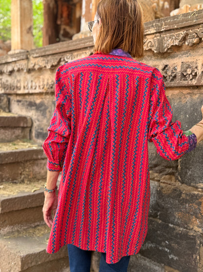 Bright pink cotton shirt