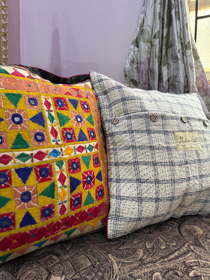A Pair of Kutch Embroidery Cushion Covers