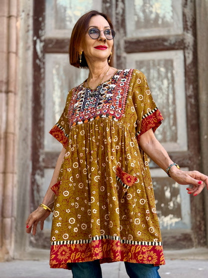 Kutch Tribal Embroidery Block Printed Tunic