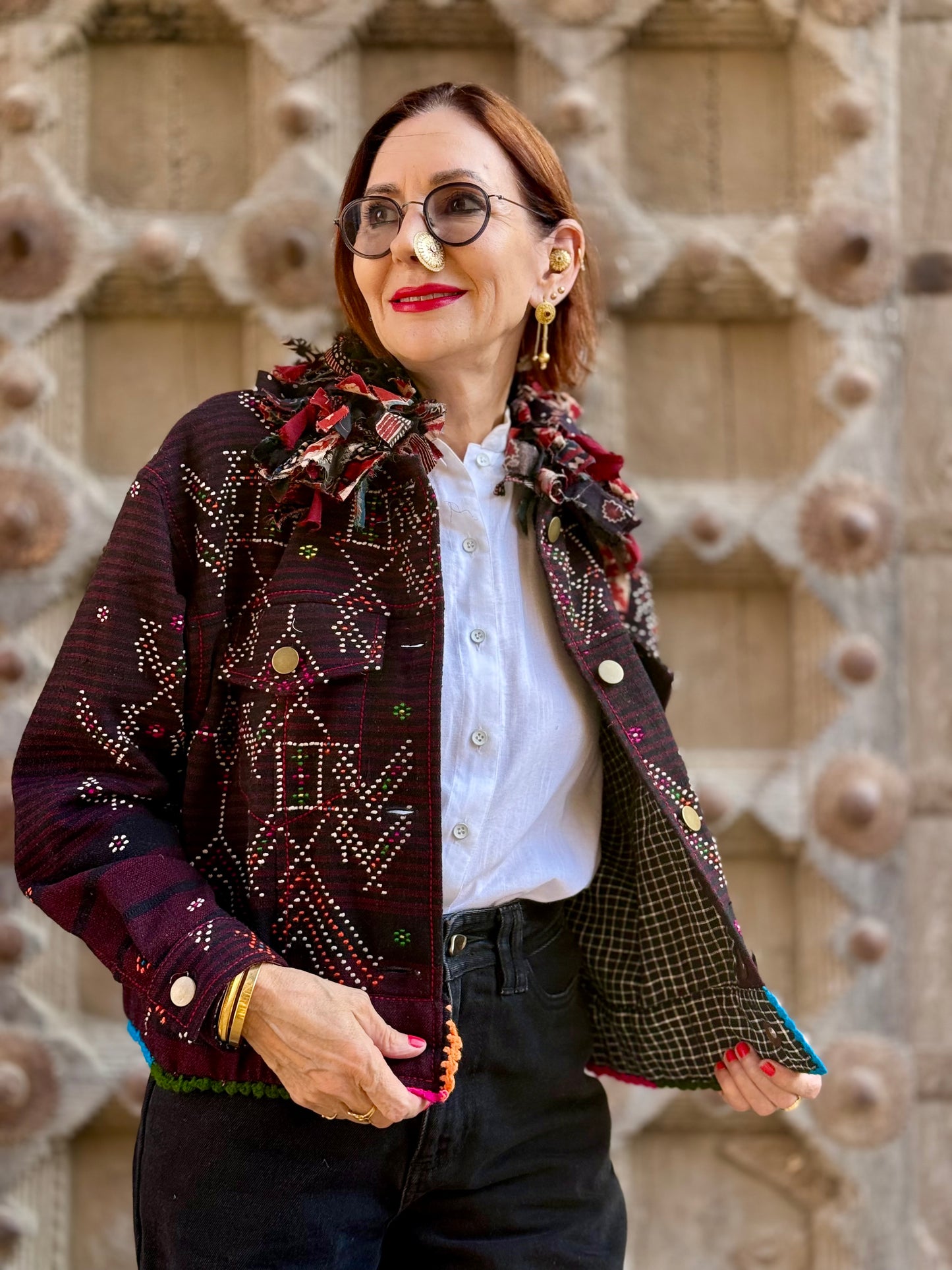 Tangaliya Hand Woven Bomber Jacket