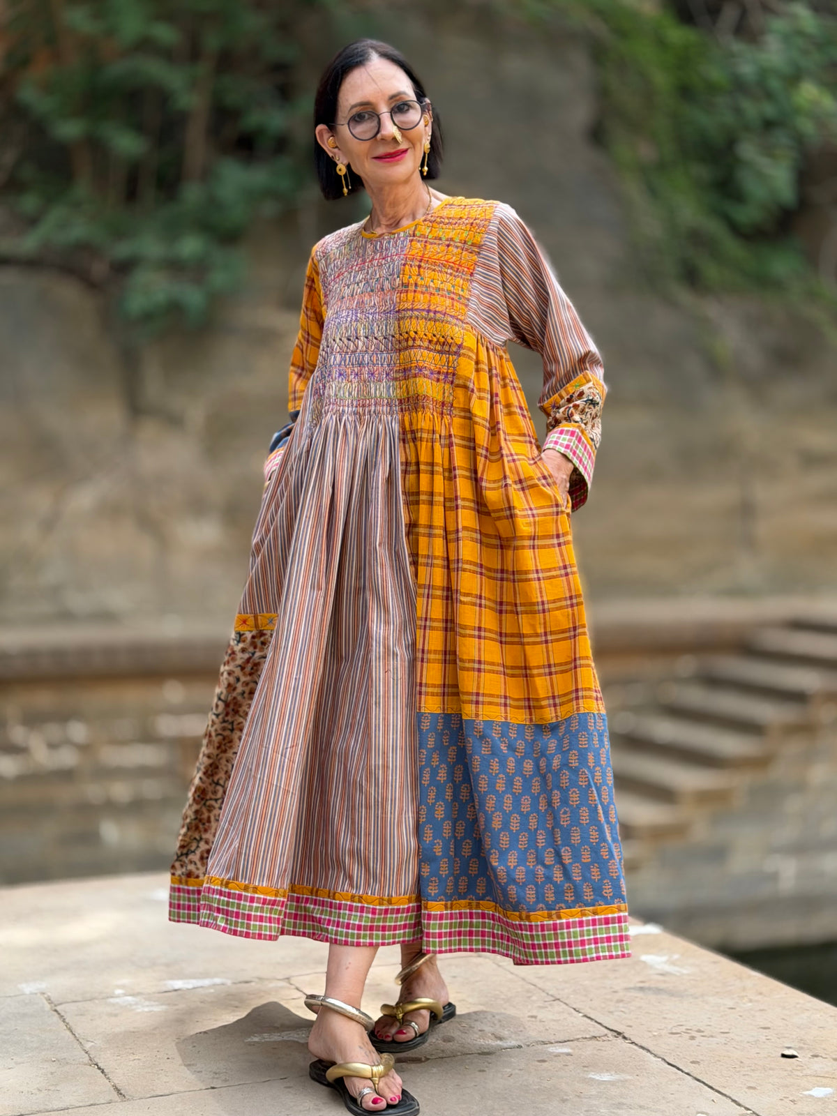The Limited-Edition 'Atelier' Khadi Cotton Patchwork Dress