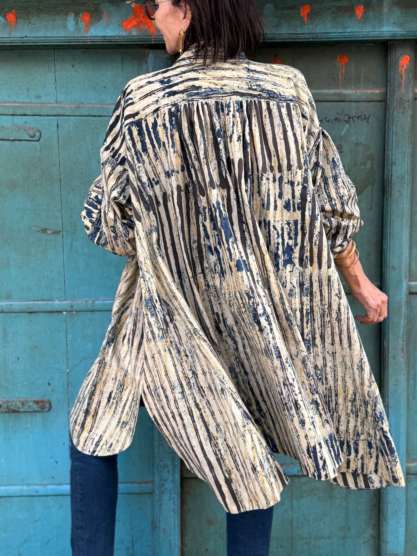 Inner Artist Voluminous Indigo Cotton Shirt