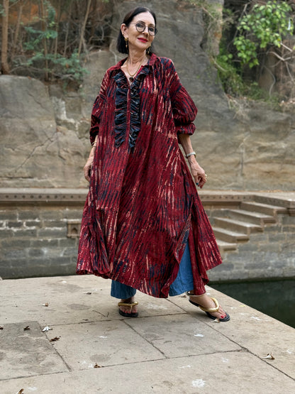 Parisian Vibes Block Printed Cotton Shirtdress