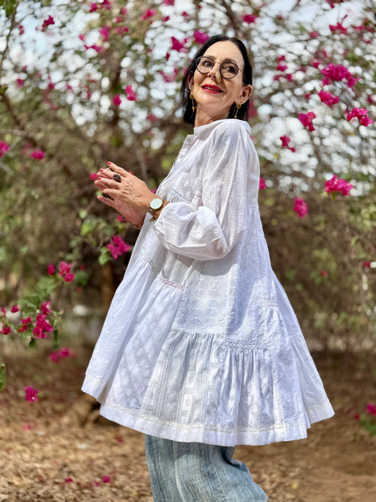 Flowing White Cotton Shirt