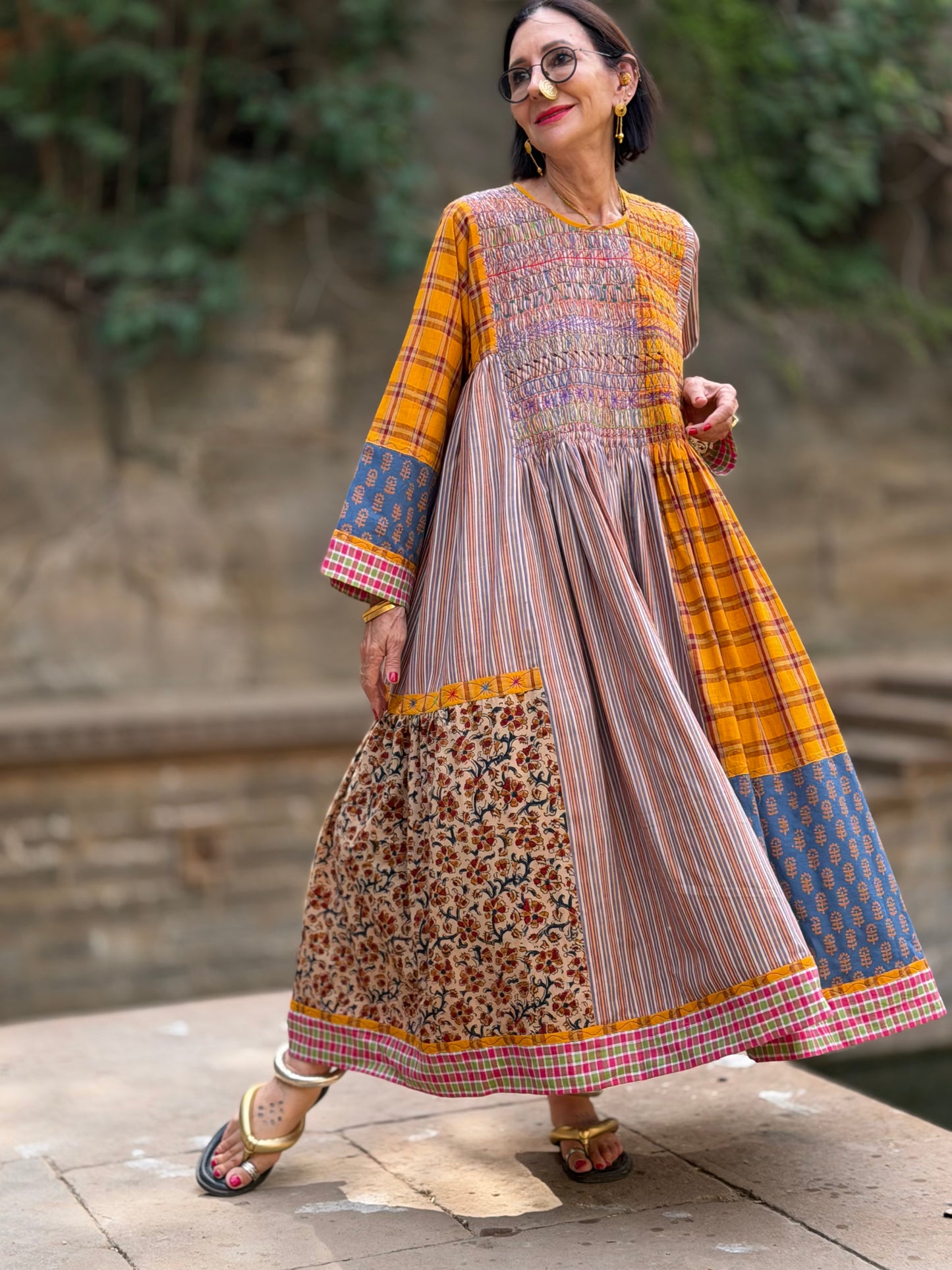 The Limited-Edition 'Atelier' Khadi Cotton Patchwork Dress